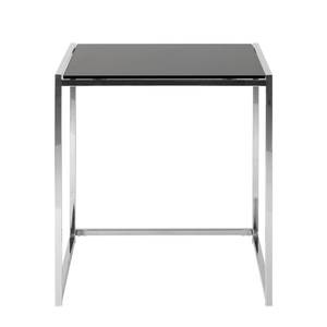 Tables gigognes Robin (lot de 3) Plateau en verre noir - Structure chrome