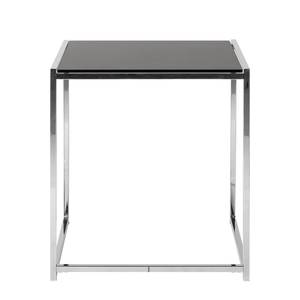 Tables gigognes Robin (lot de 3) Plateau en verre noir - Structure chrome