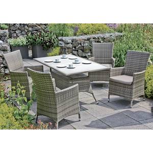 Tisch Tuin Polyrattan Grau