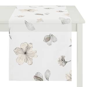 Chemin de table Mia Tissu - Blanc / Beige clair