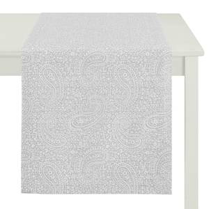 Chemin de table Uni Paisley Tissu - Gris clair