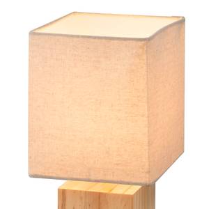 Tafellamp Ilona Cube geweven stof/massief grenenhout - 1 lichtbron