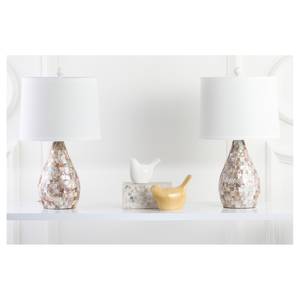 Lampes de table Laurelie (lot de 2) Lin / Coquillage - 1 ampoule