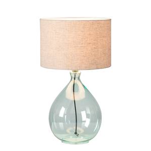 Tafellamp Loster glas/katoen - lichtbruin - 1 lichtbron - Lichtbruin