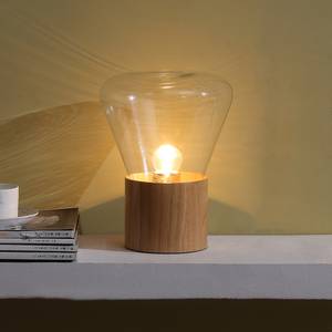 Tafellamp Lumis glas/massief acaciahout - 1 lichtbron