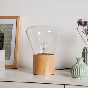 Tafellamp Lumis glas/massief acaciahout - 1 lichtbron