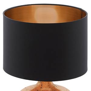 Lampe Manalba Tissu mélangé / Acier - 1 ampoule - Cuivre / Noir - Hauteur : 38 cm