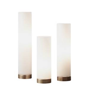 Tafellamp Mini Tube glas/metaal - 3 lichtbronnen - Messing/wit