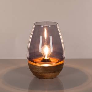 Tischleuchte Mourenx Glas / Bambus - 1-flammig - Höhe: 27 cm
