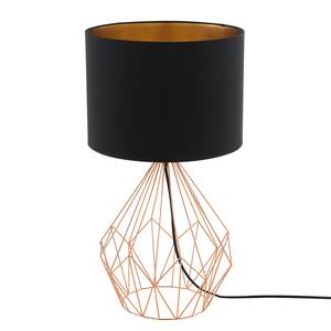 Lampe Pedregal Tissu mélangé / Acier - 1 ampoule - Noir / Cuivre