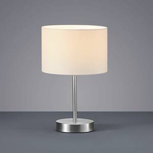 Tafellamp nikkelkleurig/wit 1 lichtbron
