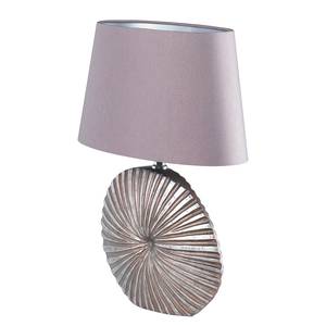 Tischleuchte Shine-Shell Webstoff / Kunstharz - 1-flammig - Mauve / Chrom - Breite: 16 cm