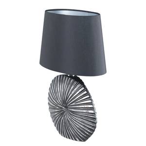Tafellamp Shine-Shell geweven stof/kunsthars - 1 lichtbron - Zwart/zilverkleurig - Breedte: 16 cm