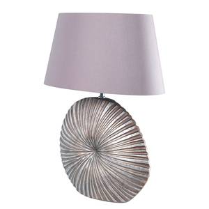 Tafellamp Shine-Shell geweven stof/kunsthars - 1 lichtbron - Mauvekleurig / Chroomkleurig - Breedte: 25 cm