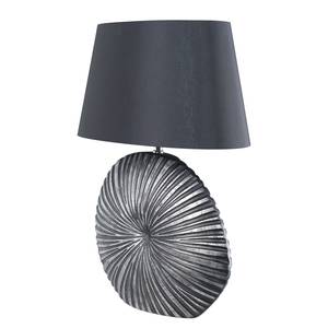 Tafellamp Shine-Shell geweven stof/kunsthars - 1 lichtbron - Zwart/zilverkleurig - Breedte: 25 cm