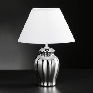 Tafellamp Simon keramiek/zilverkleurig textiel 1 lichtbron
