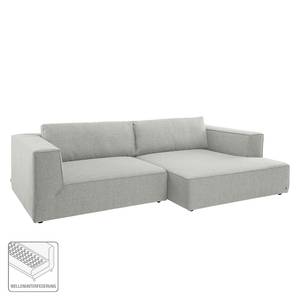 Ecksofa Big Cube Style Webstoff Stoff TBO: 39 powder grey - Longchair davorstehend rechts