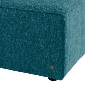 Canapé d’angle Big Cube Style Tissu - Tissu TBO : 3 petrol green - Méridienne courte à droite (vue de face)