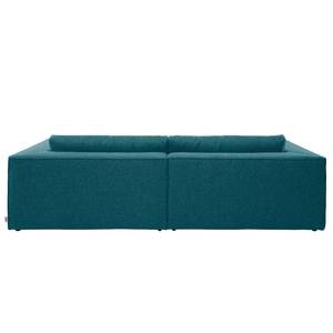 Hoekbank Big Cube Style geweven stof - Stof TBO: 3 petrol green - Longchair vooraanzicht links