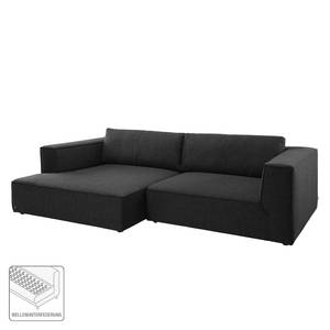 Ecksofa Big Cube Style Webstoff Stoff TBO: 9 anthrazite - Longchair davorstehend links