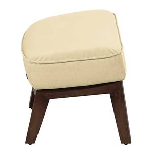 Oorfauteuil Cozy (met hocker) geweven stof - Licht beige