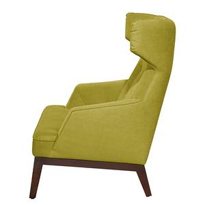 Oorfauteuil Cozy (met hocker) geweven stof - Pistache groen