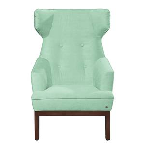 Oorfauteuil Cozy (met hocker) geweven stof - Mintgroen