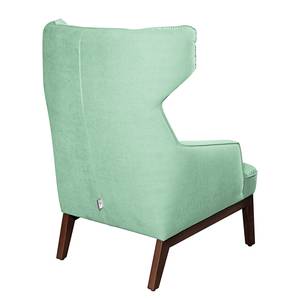 Oorfauteuil Cozy (met hocker) geweven stof - Mintgroen