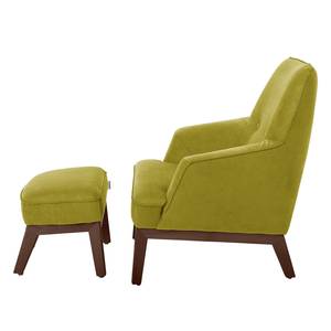 Sessel Cozy Webstoff Pistaziengrün - Mit Hocker