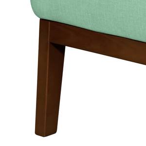 Fauteuil Cozy geweven stof - Mintgroen - Met hocker