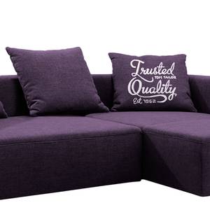 Ecksofa Heaven Casual XL Webstoff Violett - Longchair davorstehend rechts - Schlaffunktion - Bettkasten