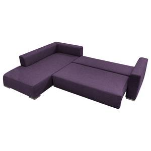 Ecksofa Heaven Casual XL Webstoff Violett - Longchair davorstehend links - Schlaffunktion - Bettkasten