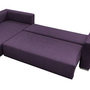 Ecksofa Heaven Casual XL Webstoff Violett - Longchair davorstehend links - Schlaffunktion - Bettkasten