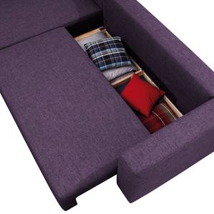 Ecksofa Heaven Casual XL Webstoff Violett - Longchair davorstehend links - Schlaffunktion - Bettkasten