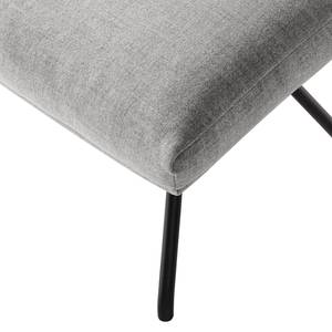 Pouf repose-pieds Hepburn II Tissu - Tissu Milan : Gris clair - Noir