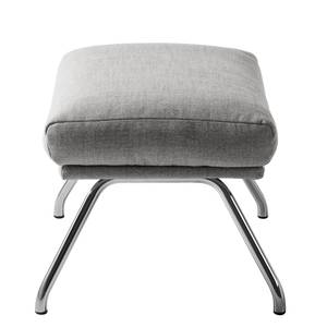 Pouf repose-pieds Hepburn II Tissu - Tissu Milan : Gris clair - Chrome brillant