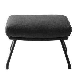 Pouf repose-pieds Hepburn II Tissu - Tissu Milan : Anthracite - Noir