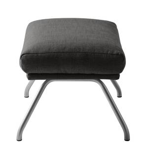 Pouf repose-pieds Hepburn II Tissu - Chrome mat - Tissu Milan Anthracite - Tissu Milan : Anthracite - Chrome mat