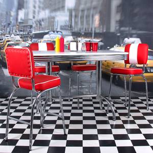 Table-comptoir Elvis Blanc / Chrome