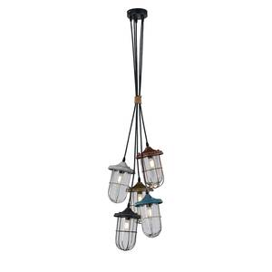 Hanglamp Birte glas/metaal - 5 lichtbronnen