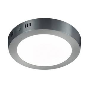 LED-plafondlamp Brixham plexiglas/aluminium - 1 lichtbron - Aluminiumkleurig/wit - Diameter lampenkap: 17 cm