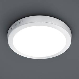 Plafonnier LED Brixham Plexiglas / Aluminium - 1 ampoule - Blanc - Abat-jour diamètre : 22 cm