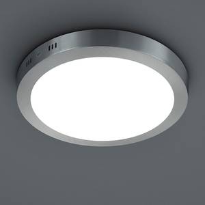 Plafonnier LED Brixham Plexiglas / Aluminium - 1 ampoule - Aluminium / Blanc - Abat-jour diamètre : 22 cm
