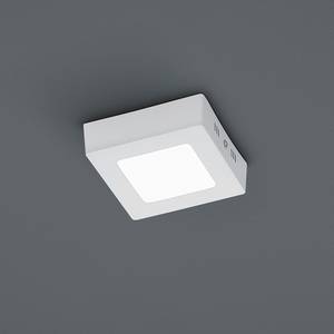 Plafonnier LED Zeus Plexiglas / Aluminium - 1 ampoule - Blanc gris / Blanc - Largeur : 12 cm