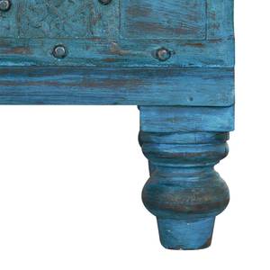 Kist Watergate massief mangohout en gerecycled oud hout - turquoise/blauw