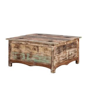 Table-coffre India Manguier massif verni - 90 x 90 cm