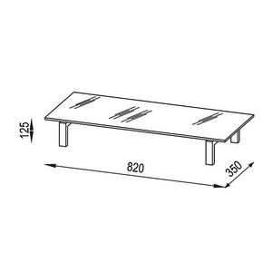 TV-Aufsatz Troy Schwarz - 82 cm - Schwarz - Breite: 82 cm