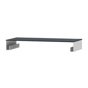 TV-Aufsatz Z-FGA Aluminium / Glas Schwarz - Breite: 110 cm