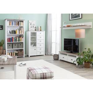 Tv-bank Chateau wit/San Remo eikenhouten look