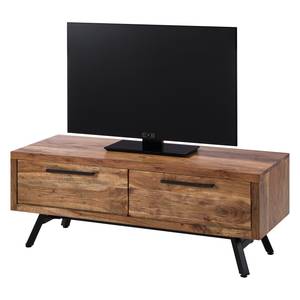 Tv-meubel Amla I massief acaciahout/metaal - acaciahout/antracietkleurig